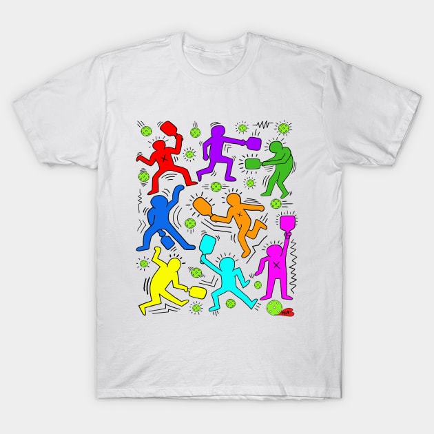 Pickleball Keith Haring Style T-Shirt by PIKL-LOVE